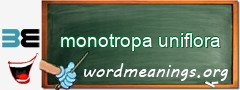 WordMeaning blackboard for monotropa uniflora